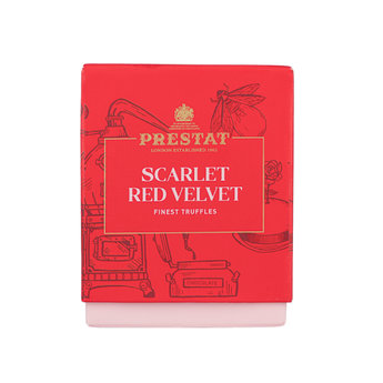 Red box of Scarlet Red Velvet Finest Truffles.