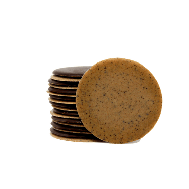 stack chocolate-covered wafers By Prestat Chocolates