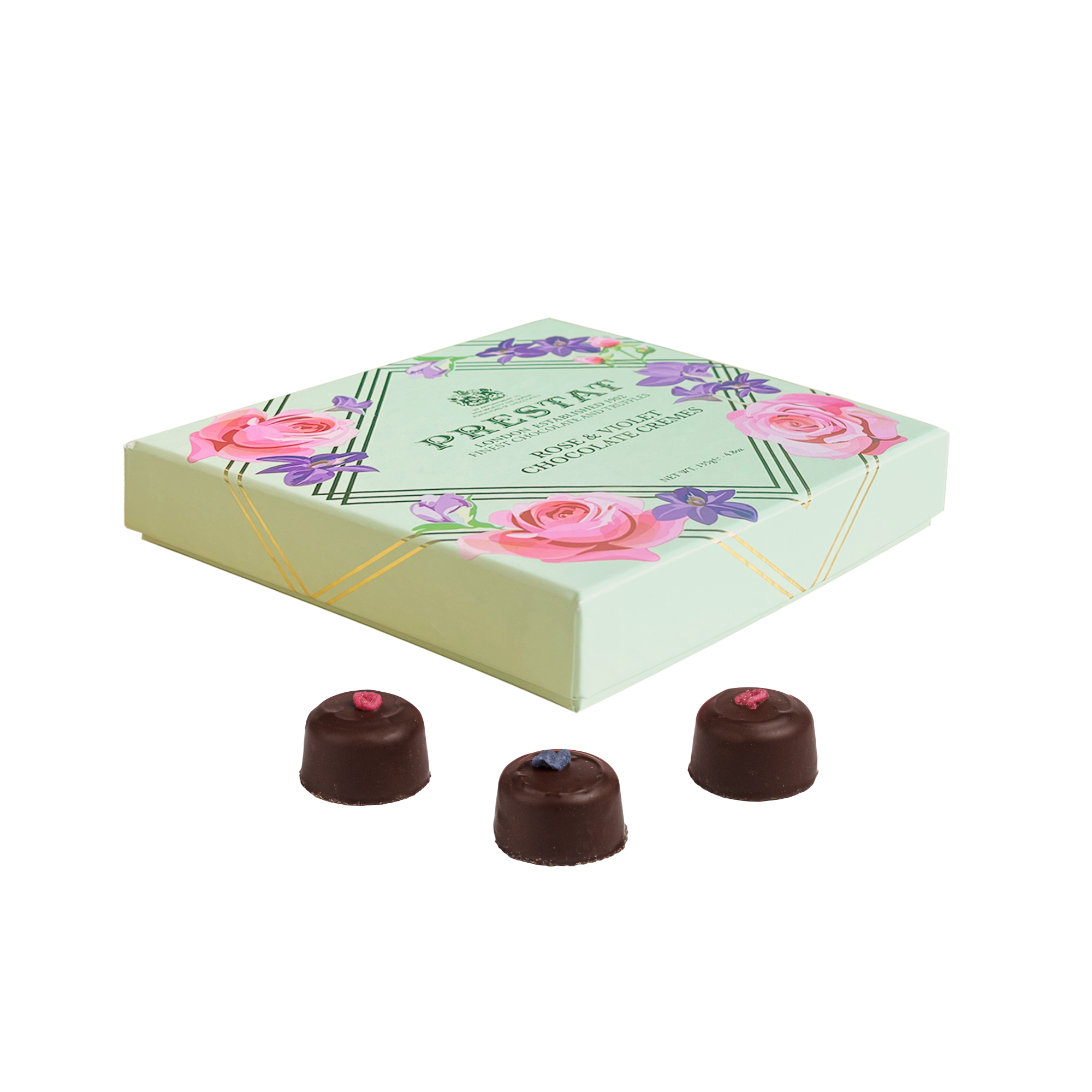 box floral chocolates individual truffles By Prestat Chocolates