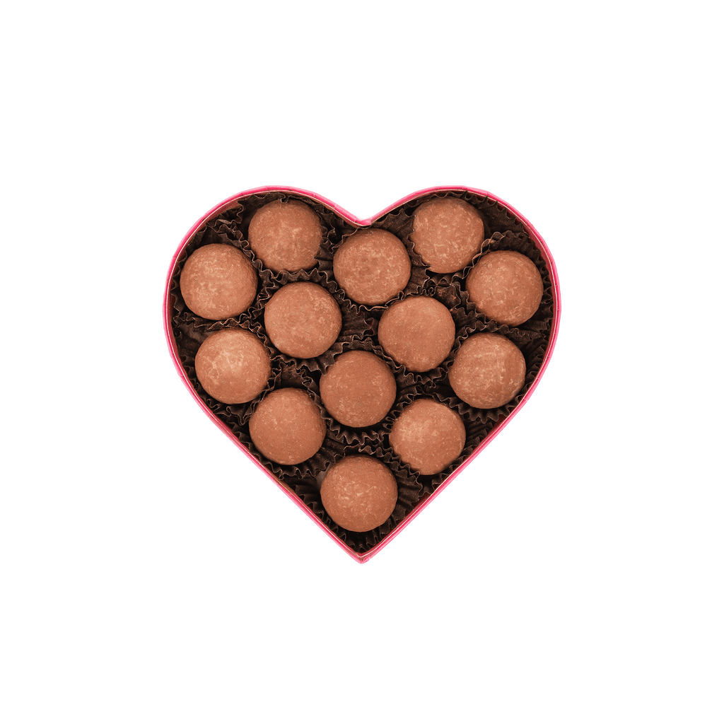 heart-shaped box chocolate truffles By Prestat Chocolates