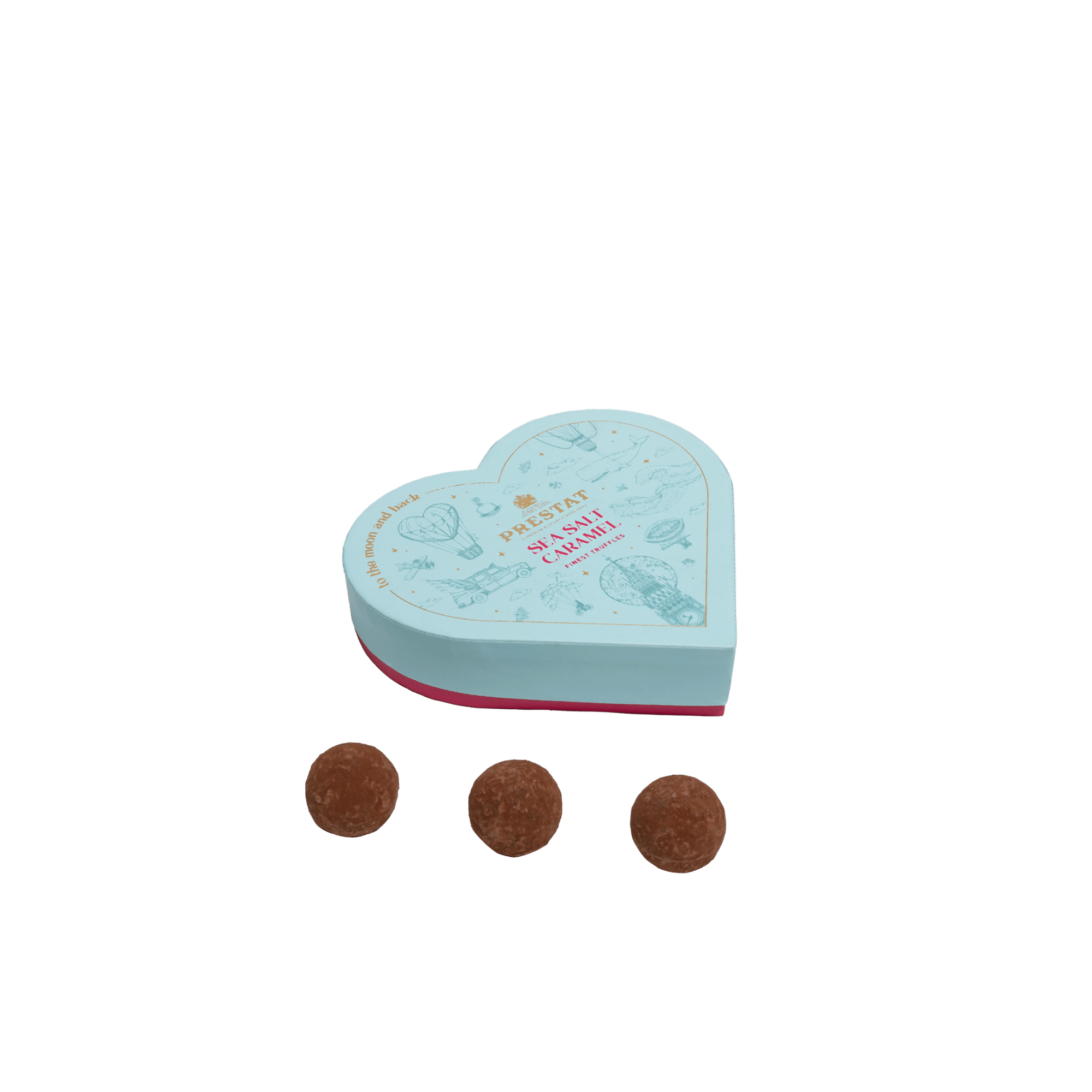 heart-shaped box sea salt caramels By Prestat Chocolates