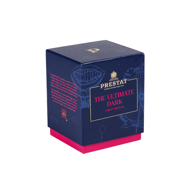 dark blue box chocolates By Prestat Chocolates