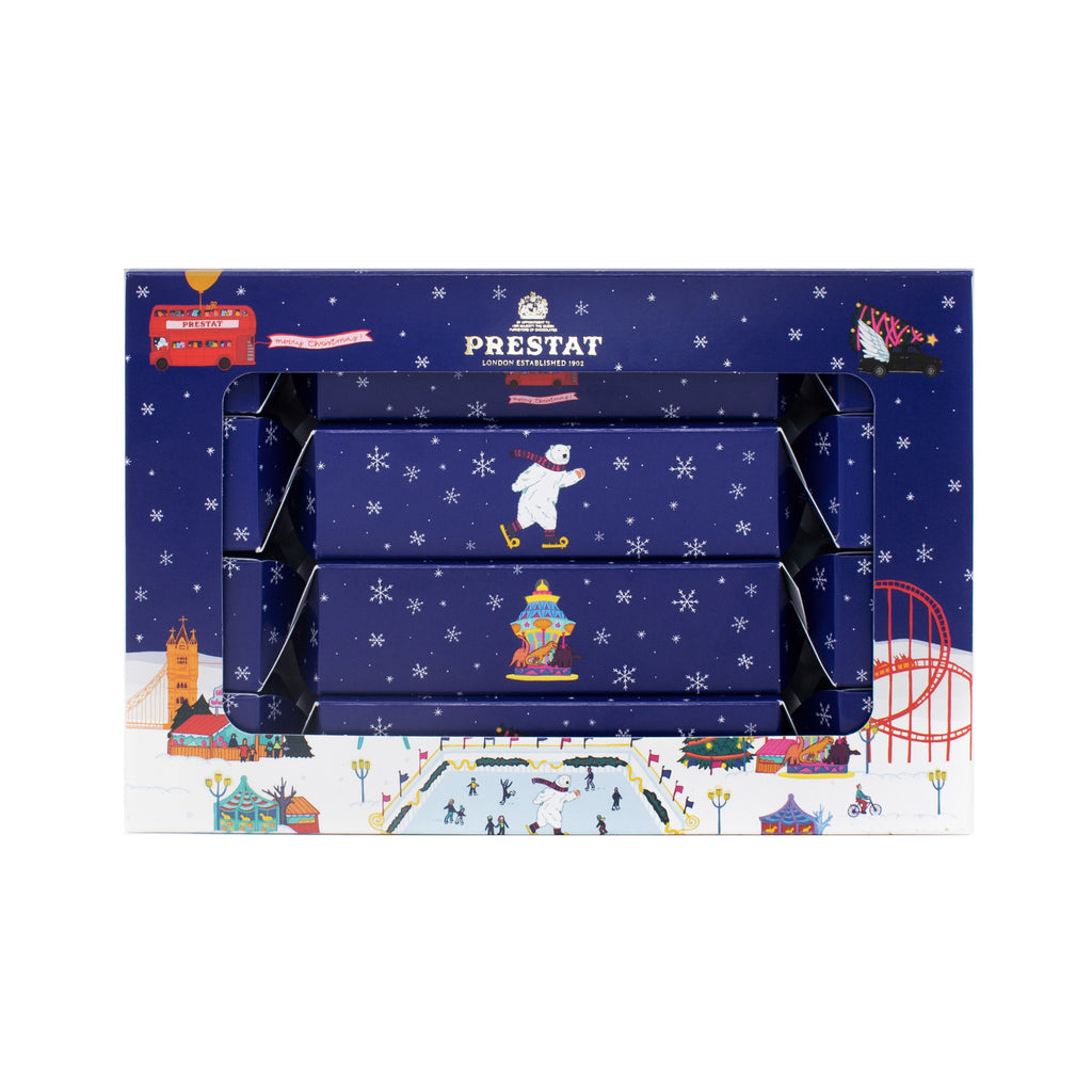 Prestat Chocolates London | Winter Wonderland Christmas Crackers | Party Crackers | Sea Salt Caramel Truffle